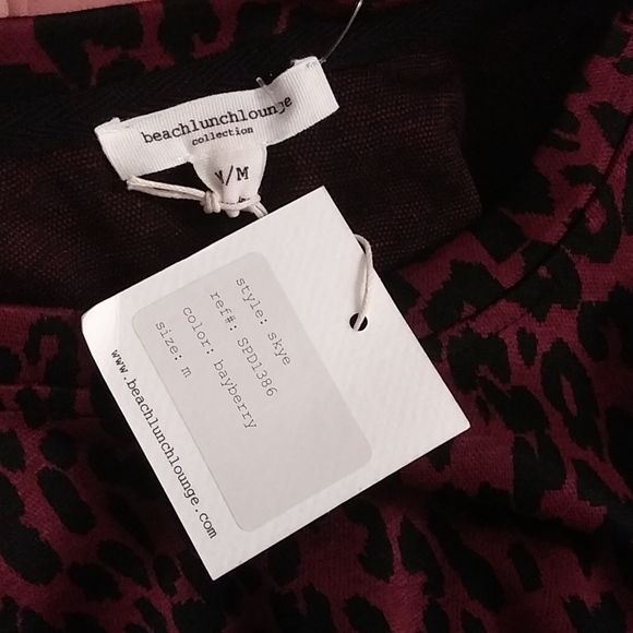 NWT Beach Lunch Lounge‎ Skye animal print Leopard Dress maroon black career M - Picture 4 of 10